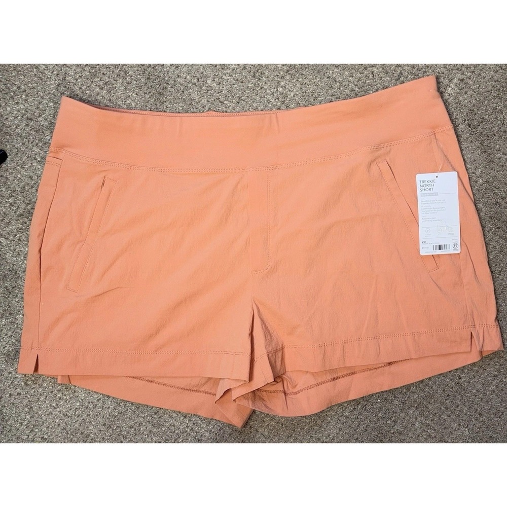 New Athleta Womens Trekkie North Short Nylon Blend RipStop Orange Size 20